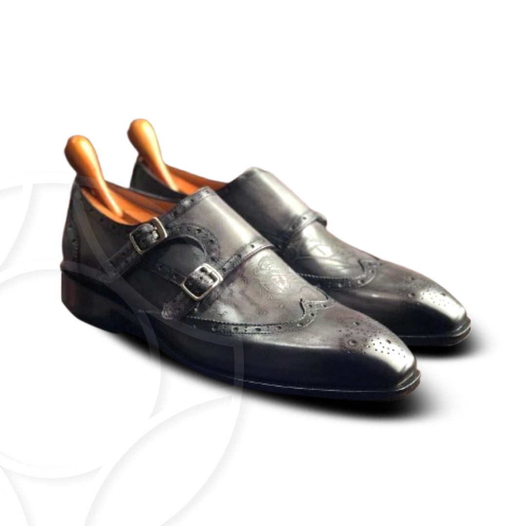 MATEO Premium Double Monk Crafted in Hand Patina Leather