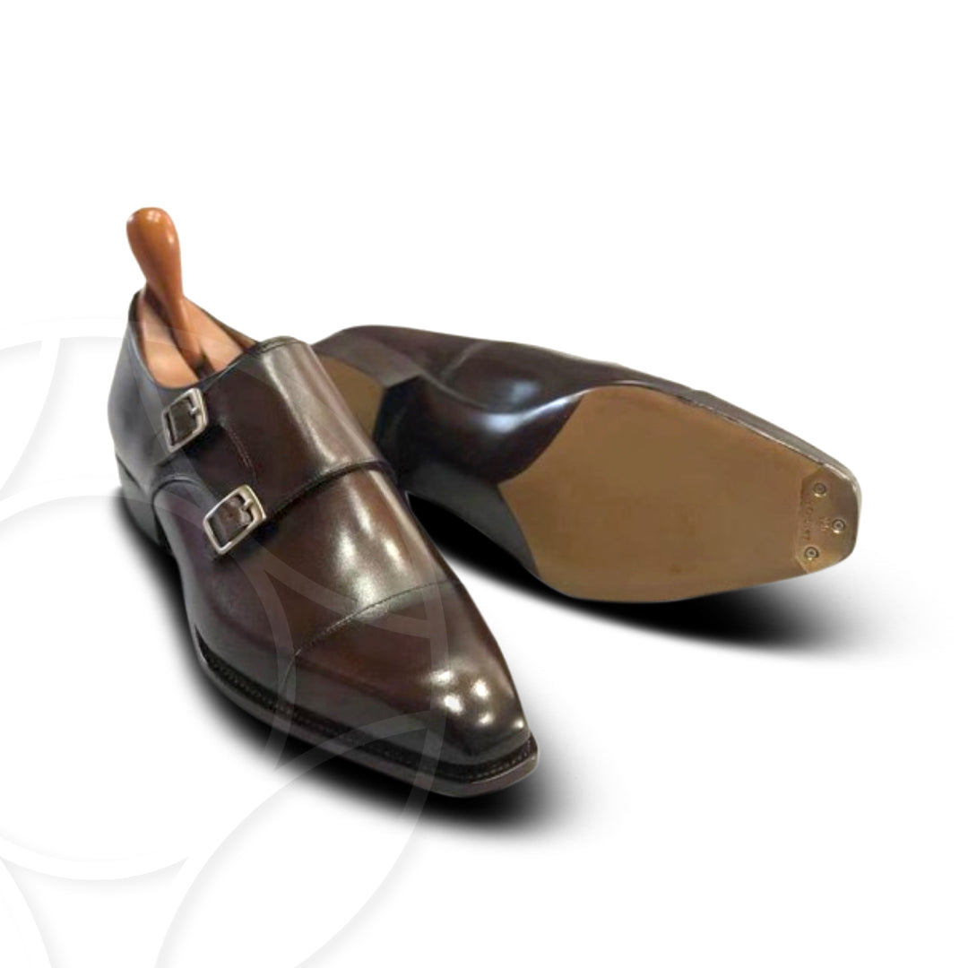 MORGAN Premium Double Monk Crafted in Hand Patina Leather
