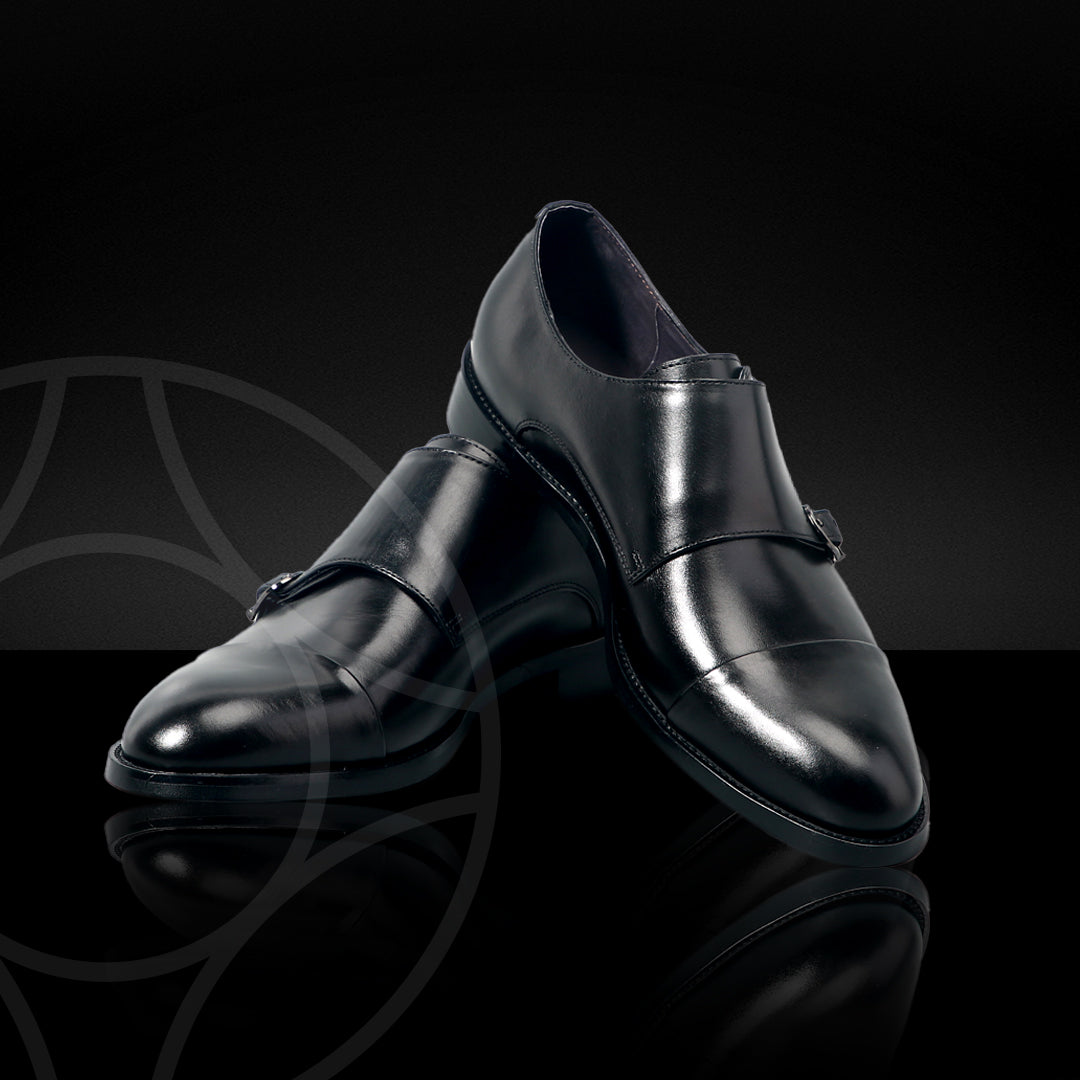 MARCUS Classic Monk Double Strap, Solid Black