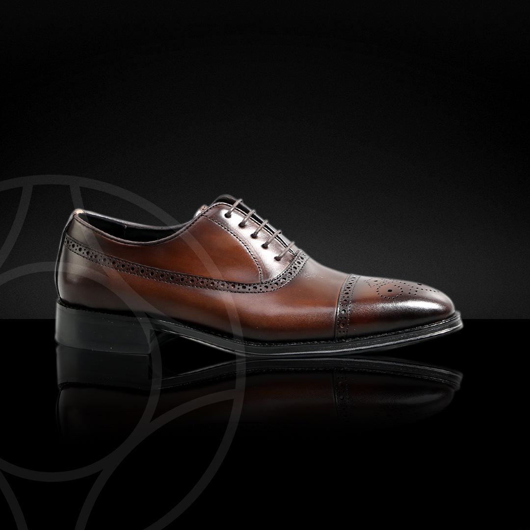 OSBORN Classic Oxford, Crafted in Hand Patina Coloured Leather