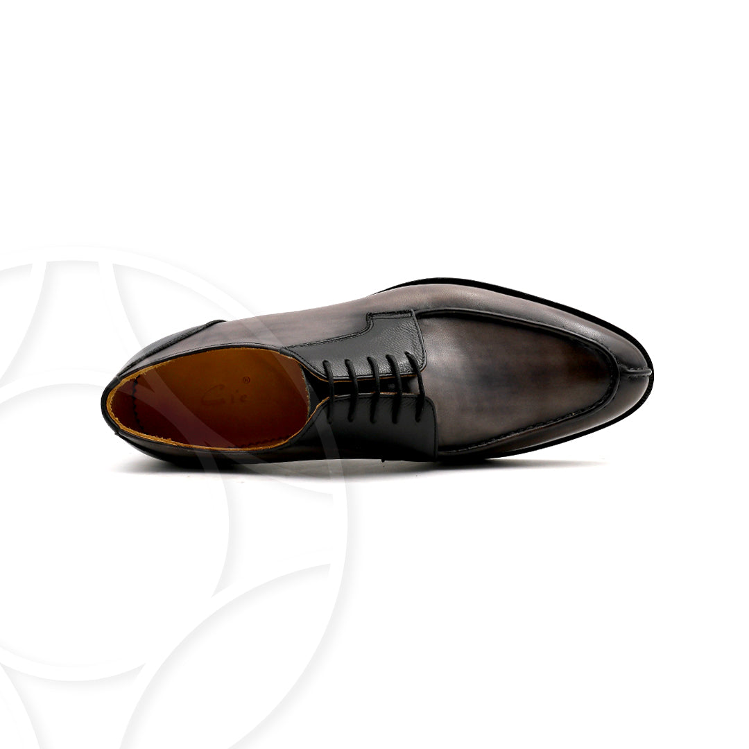 DAVID Premium Leather Split Toe Shoes, with Black Facing and Counter, Crafted in Hand Patina Leather
